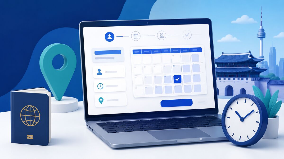 Foreign resident booking a Korean immigration office appointment online
