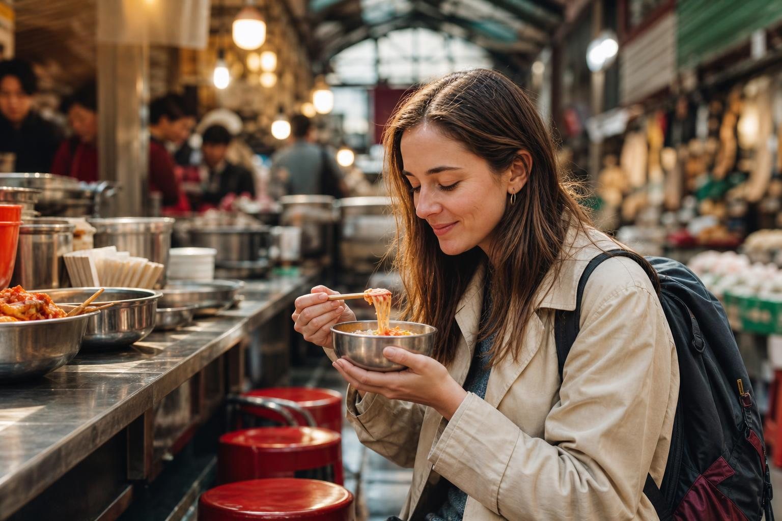 Eating Alone at a Korean Traditional Market: Ordering, Seating, and Portion Tips